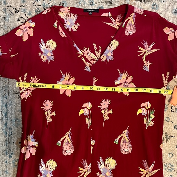Madewell Red Tropical Print Floral Dress Medium - Picture 7 of 15